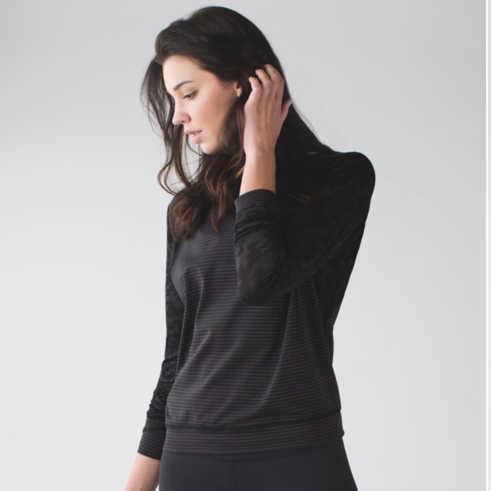 lululemon athletica Charcoal Striped Long Sleeve Tee Size S